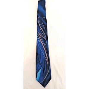 J Garcia Artist Proof No 9 Watercolor Collection Blue Abstract 100% Silk Tie